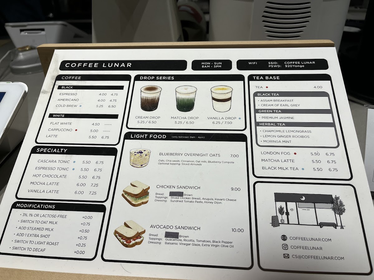 Menu Coffee Lunar-7